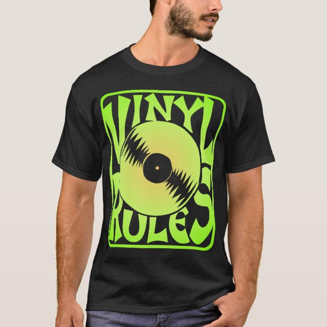 T-shirt Règles vertes de vinyle, ok ? (Devant)