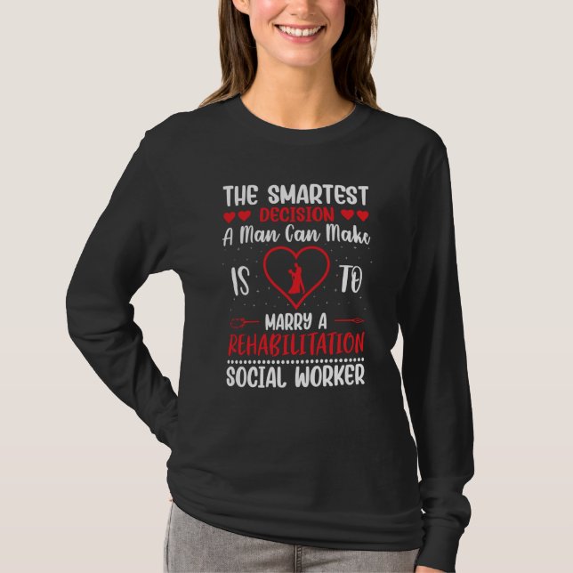 T-shirt Rehabilitation Social Worker Occupation Job Rehab (Devant)