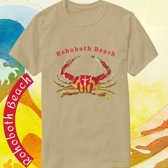 T-shirt Rehoboth Beach Delaware Crabe de l'océan rouge et  (Créateur téléchargé)