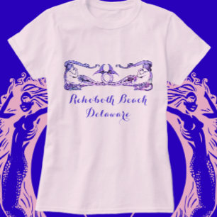 T-shirt Rehoboth Beach Delaware Mermaies Art Déco