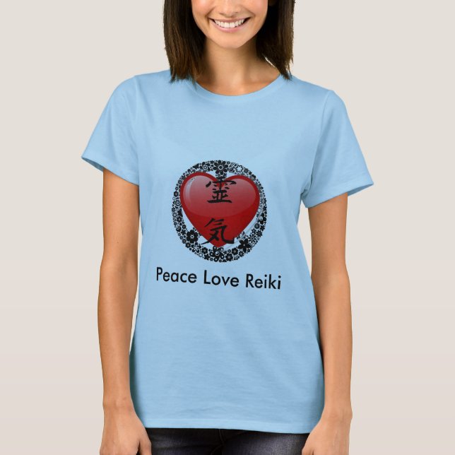 T-shirt Reiki-option 2 d'amour de paix (Devant)