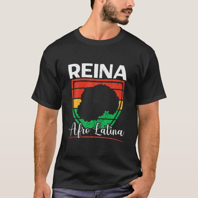 T-shirt Reina Afro Latina Afrique Amérique Noire M (Devant)