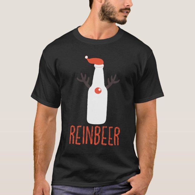 T-shirt Reinbeer Funny cadeau de Noël Santa Hat Antler (Devant)
