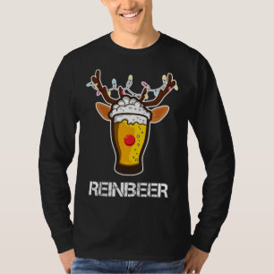 T-shirt Reinbeer Santa Claus Reindeer Bière drôle Noël
