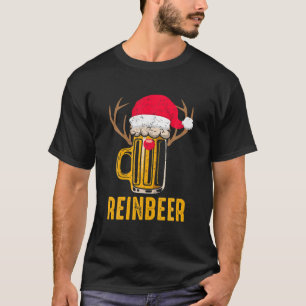 T-shirt Reinbeer Santa Claus Reindeer Boire de la bière dr