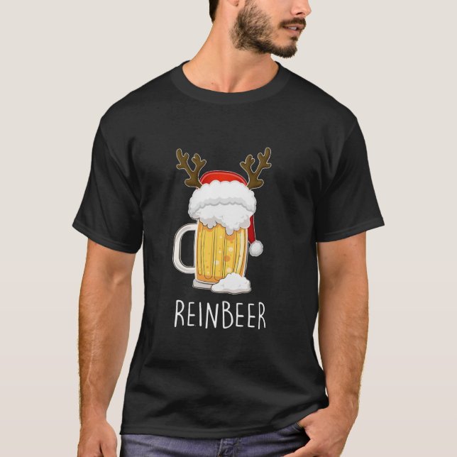 T-shirt Reinbeer Winedeer Bière Reindeer Reindeer Noël Xma (Devant)