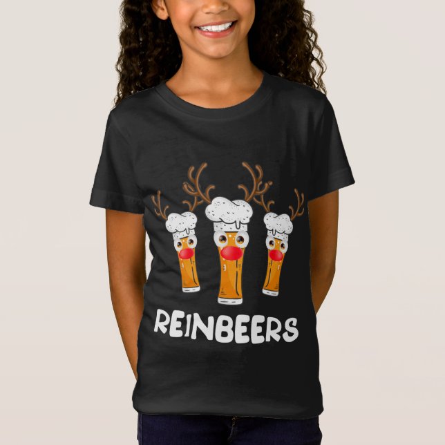 T-Shirt Reinbeers Funny Reindeer Bière Noël Boire X (Devant)