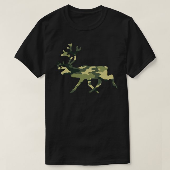 T-shirt Reindeer / Caribou Woodland Camouflage / Camo (Design devant)