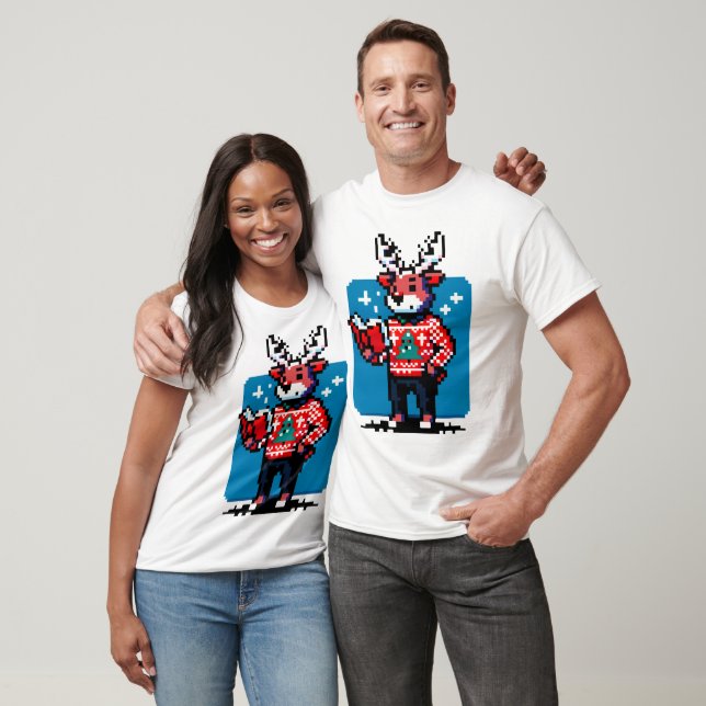 T-shirt Réindeer - Cosy Pixel Art Design de Noël (Unisexe)
