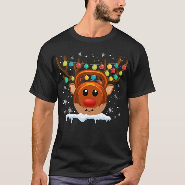 T-shirt Reindeer de gym de Noël (Devant)