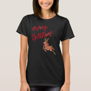 T-shirt Reindeer de Noël Joyeux Noël Mignonne pour les fem