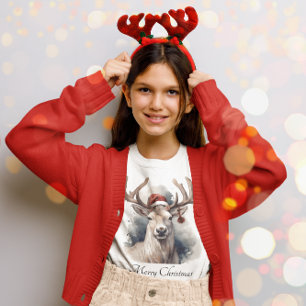 T-shirt Reindeer de Noël, personnalisable