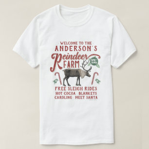 T-shirt Reindeer Farm Russe Vintage Farmhouse Nom personna