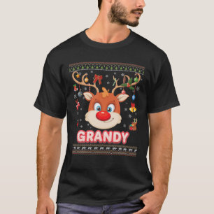 T-shirt Reindeer Grandy Face Joyeux Noël Père Noël Elf Swe