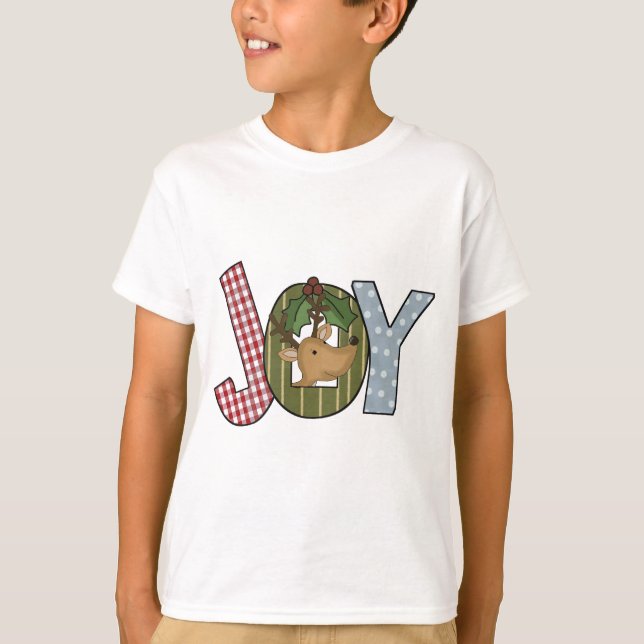 T-shirt Reindeer Joy Chemises de Vacances et cadeaux (Devant)