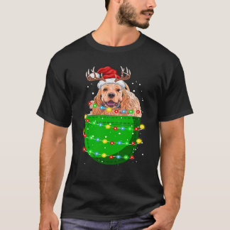 T-shirt Reindeer Père Noël Anglais Cocker Spaniel À Pocket