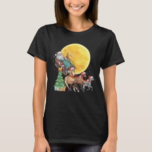 T-shirt Reindeer Père Noël Cheval Doré Noël Sur La Moo