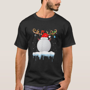 T-shirt Reindeer Père Noël Golf Ball Joueur Costume de Noë
