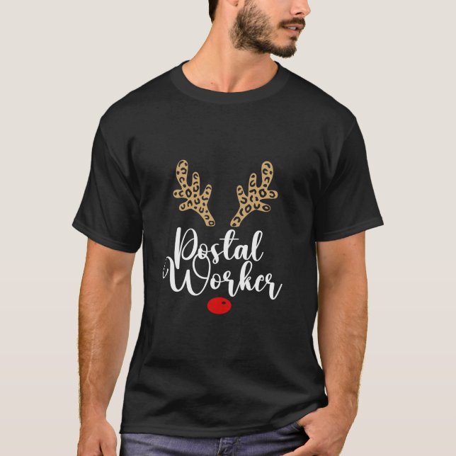 T-shirt Reindeer Potier Rouge Nez Drôle Noël Gi (Devant)