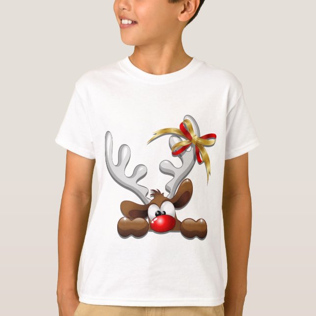 T-shirt Reindeer Puzzled drôle Caractère de Noël (Devant)