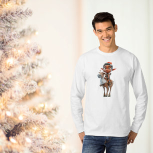 T-shirt Reindeer Rider Christmas Elf Drôle homme