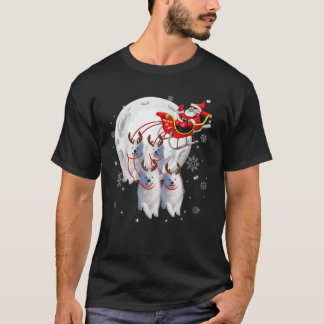 T-shirt Reindeer Samoyed Dogs Pulling Santa Claus Sleigh C