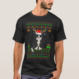 T-shirt Reindeer Santa Chapeau Correspondant Vilain Collie