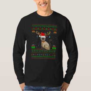 T-shirt Reindeer Santa Hat Correspondant Chat Siamois moch
