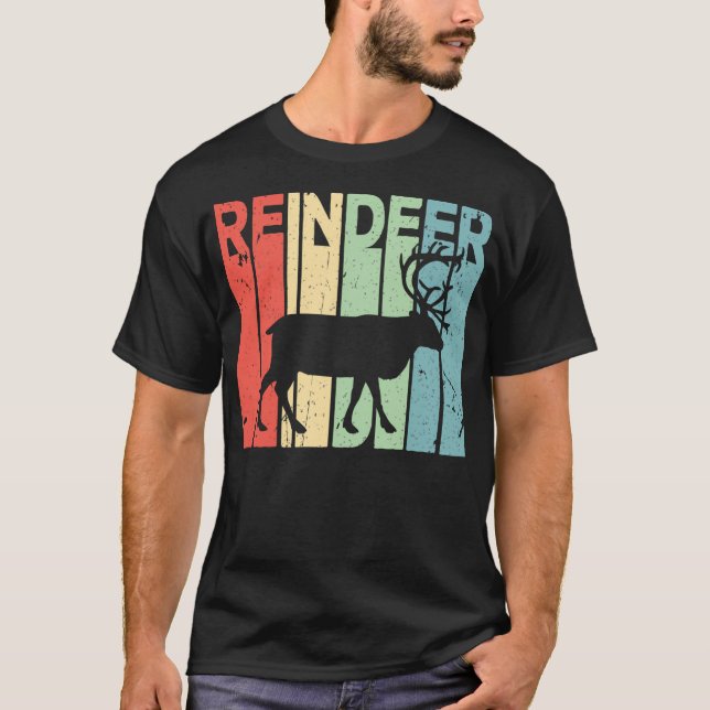 T-shirt Reindeer Vintage Retro (Devant)