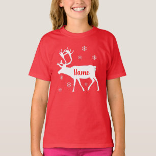 T-shirt Reindeer Votre Nom Chemise de Noël