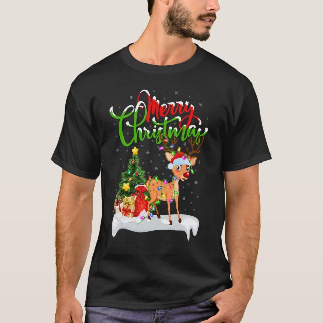 T-shirt Reindeer   Xmas Decorations Santa Reindeer Christm (Devant)