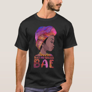 T-shirt Reine africaine BAE Black instruite Histo Noir