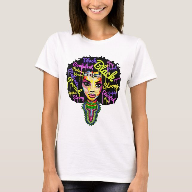 T-shirt Reine africaine forte pour les femmes - Fière Hist (Devant)