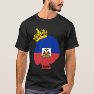 T-shirt Reine Afro Haïtienne 1804 Haïti Drapeau de la Fête