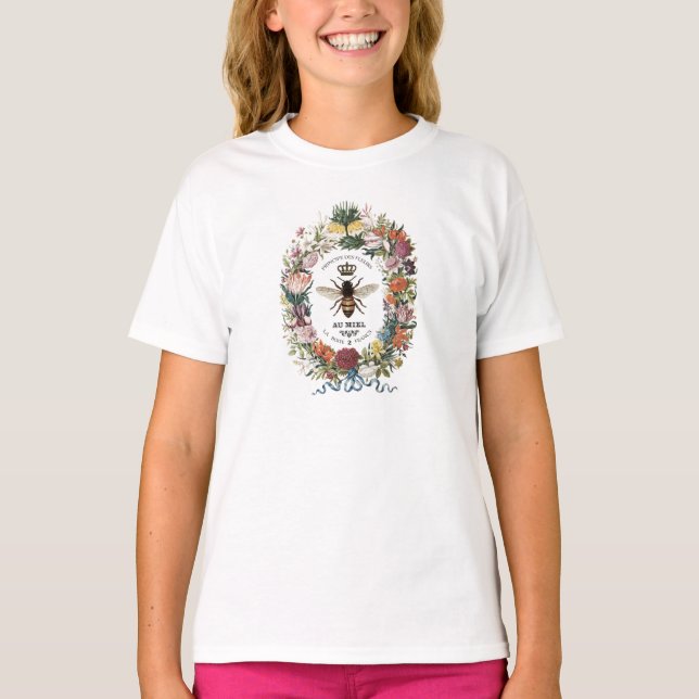 T-SHIRT REINE BEE BOTANIQUE VINTAGE MODERNE (Devant)