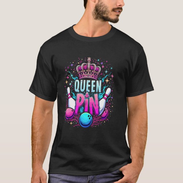T-shirt Reine Chemise À Épinglette Joueuse De Quilles Ligu (Devant)