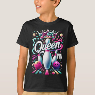 T-shirt Reine Chemise à noeud Joueuse de quilles Ligue de 