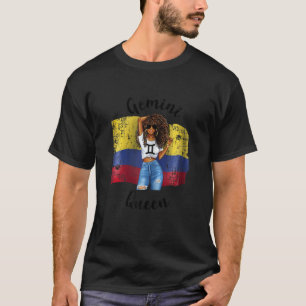 T-shirt Reine colombienne afro féminine Gémeaux Zodiaque a