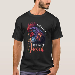 T-shirt Reine Coq Dame de la Ferme Éleveuse de Poules