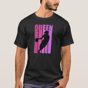 T-shirt Reine de Basket-ball Rétro Femmes Filles Rose Viol