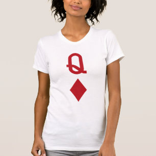 T-shirt Reine de carte de jeu rouge de diamants