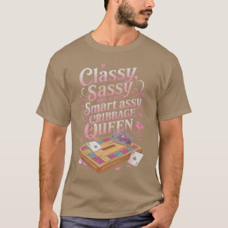 T-shirt Reine de Cribbage Skunked Peg Jeu de Cartes Jeu de