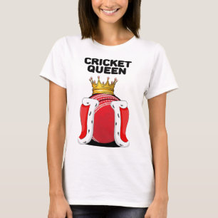 T-shirt Reine de cricket Cricket Féminin Fille Joueuse de 