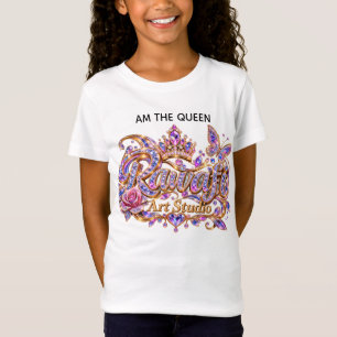 T-Shirt Reine de cristal Élégance florale rose