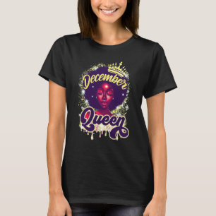 T-shirt Reine de Décembre Femmes Noires Reine Noire Décemb