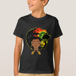 T-shirt Reine de la mélanine priant Dieu femme afro Histoi