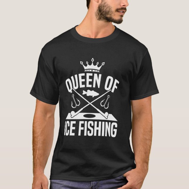 T-shirt Reine De La Pêche Sur Glace (Devant)