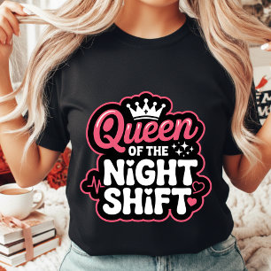 T-shirt Reine de l'équipe de nuit Couronne drôle de infirm