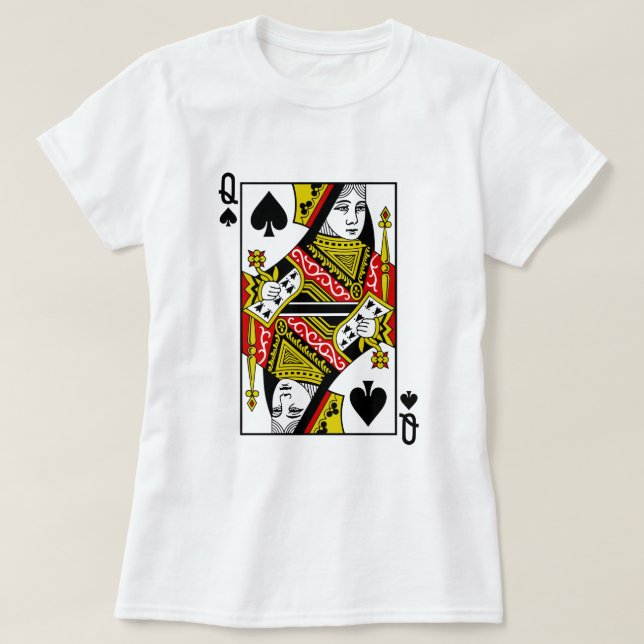T-shirt Reine des cartes de jeu de pelles (Design devant)