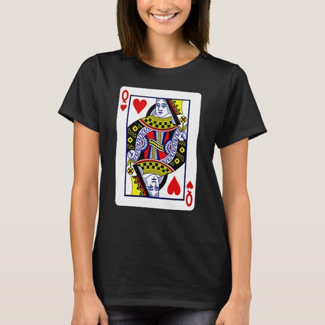 T-shirt Reine des Coeurs des cartes traditionnelles (Devant)